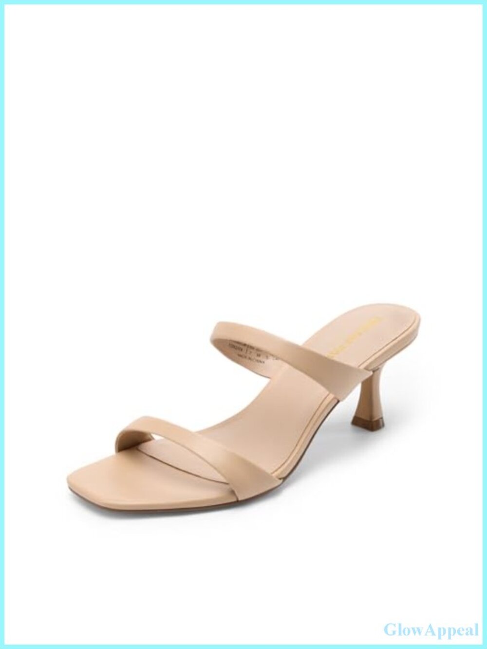 Women's Two Straps Heel Sandal Faux Leather Slip-On Kitten Heel